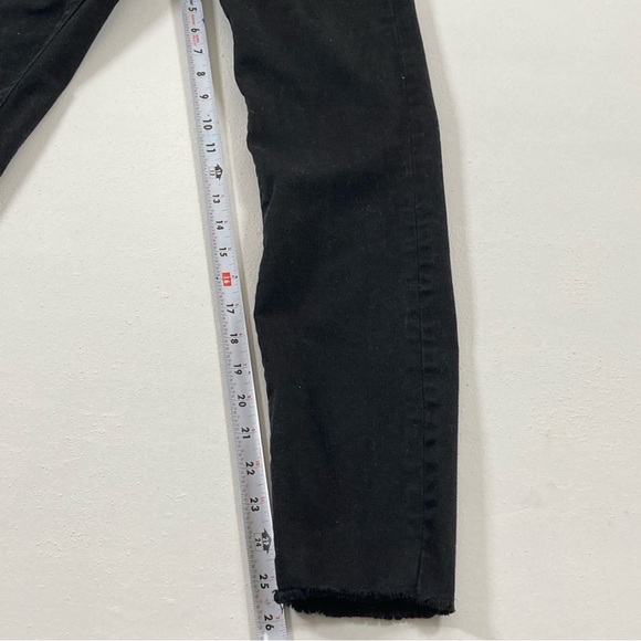 Madewell 9" High Rise Skinny Jeans Women's Size 26 Black Distressed - Picture 5 of 15
